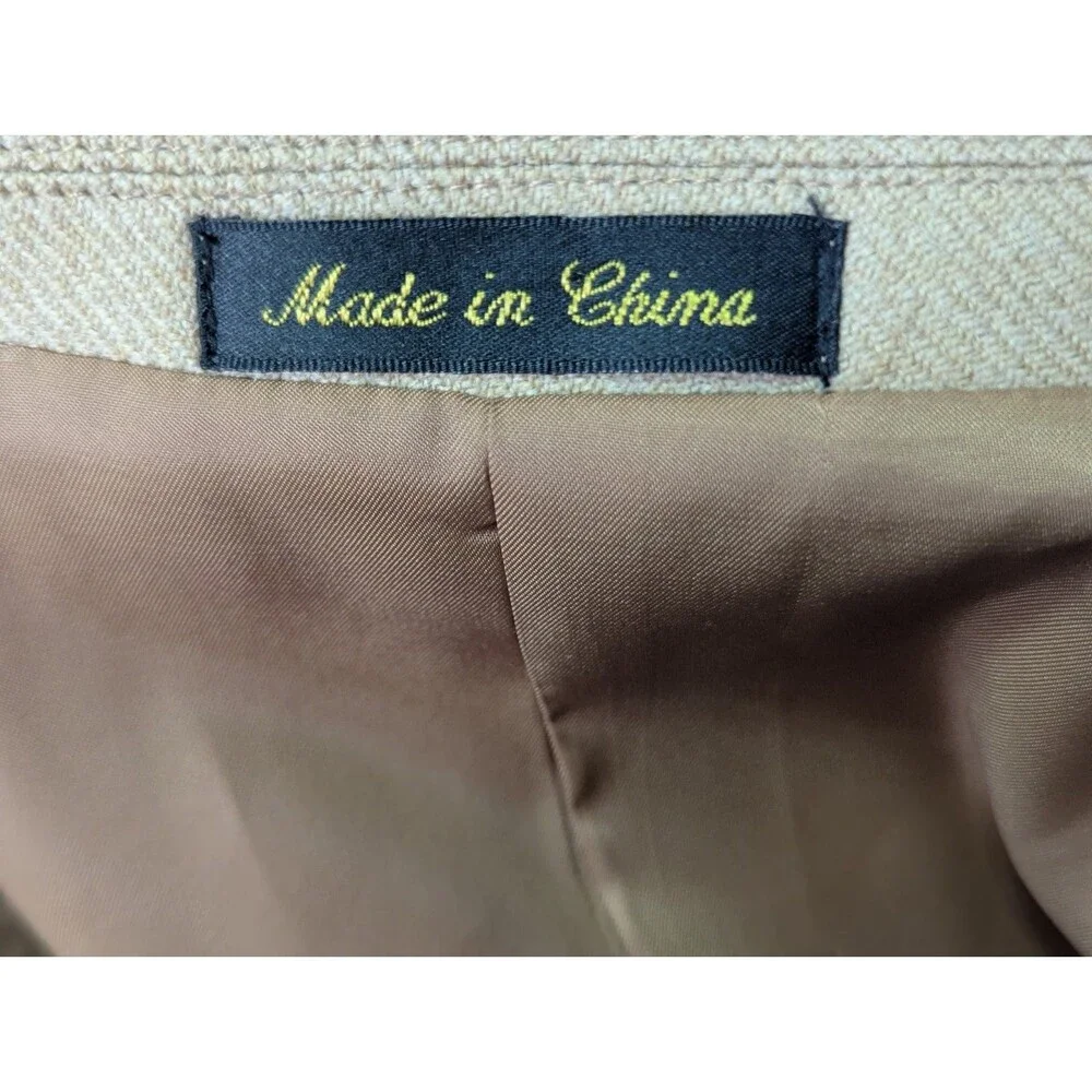 Circle S Western Wool Blazer Jacket 48L Carmel Brown Rodeo Sport Coat Pockets